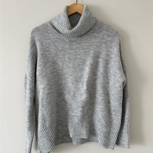 William Rast | Grey Ribbed Turtleneck Sweater